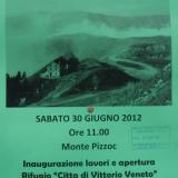 Manifesto d´inaugurazione lavori ed apertura rifugio Città di Vittorio Veneto sul monte Pizzoc 